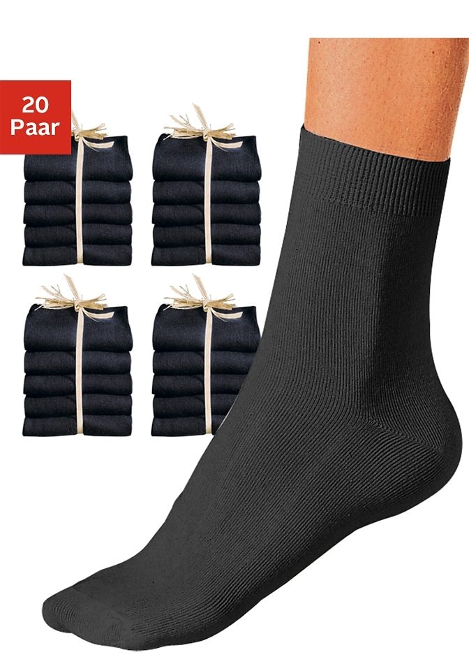 Paar Baum günstig Kaufen-Go in Socken, (20 Paar). Go in Socken, (20 Paar) <![CDATA[Unifarbene Basic-Socke in hervorragender Passform. Die feine, weiche Baumwollmischung ist pflegeleicht und sorgt für ein angenehmes Fussklima. Genug Socken für jeden Tag ? Schlicht ohne Logo. Im 