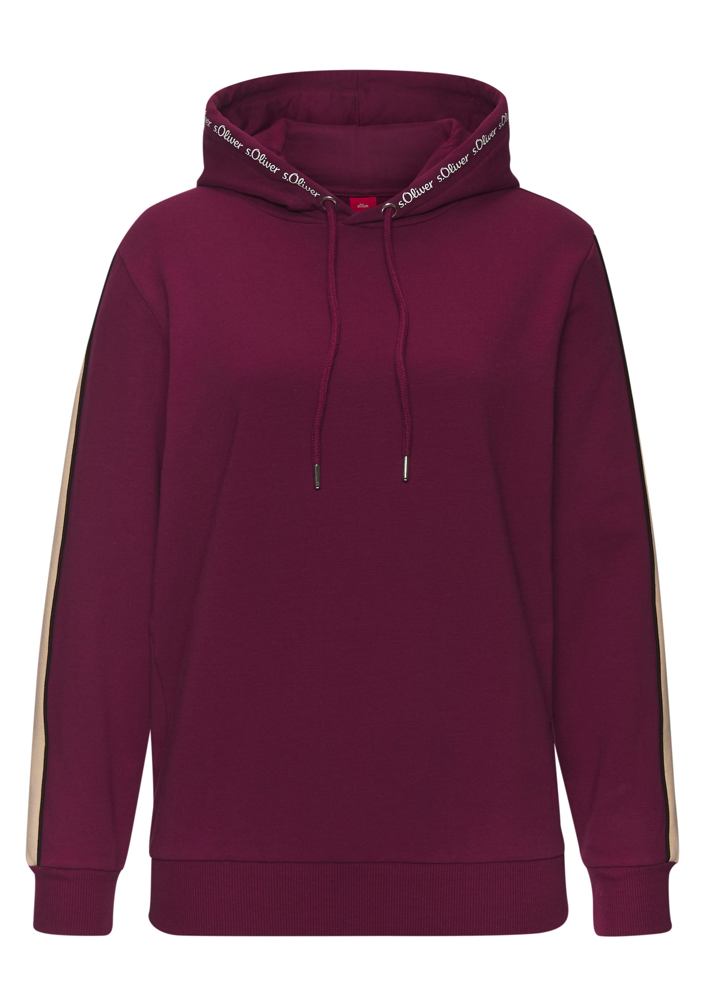 s.Oliver Hoodie »- Kapuzensweatshirt«, mit Kontrast Einsätzen, Loungewear